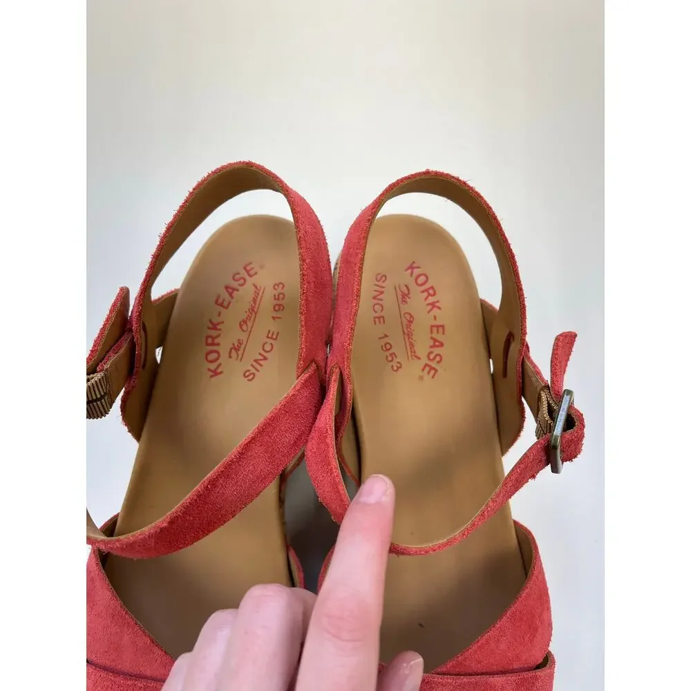 Kork-Ease Ava 2.0 Cork Wedge Platform Sandal Comfort Suede Leather Summer 10M